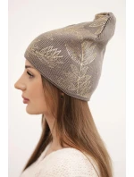 Dámska zimná vlnená čiapka s dvojitým okrajom K426 oranžová