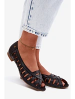 Kožené Baletky S Otevřenými Prsty Maciejka 06908-29/001-1 Hnědé