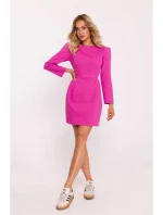 M805 Mini šaty s dlhými rukávmi - ružové