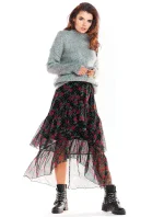 Dámská sukně model 18439327 černá s květy - awama