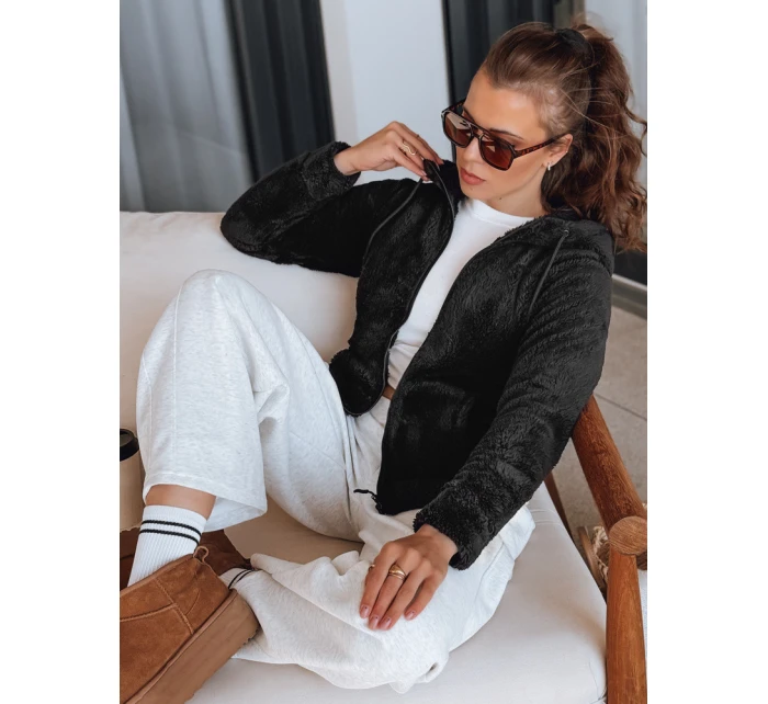 Dámska mikina s kapucňou čierna FashionStreet BY1556