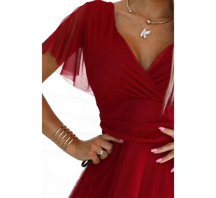 sukienka z dekoltem i krótkim model 20588350 - numoco basic sukienka z dekoltem i krótkim model 20588350 - numoco basic