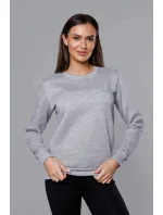 Šedá dámská tepláková mikina se stahovacími lemy model 16150347 - J.STYLE Šedá dámská tepláková mikina se stahovacími lemy model 16150347 - J.STYLE
