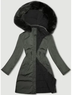 Armádna čierna obojstranná dámska prechodná bunda J Style (16M9159-136)