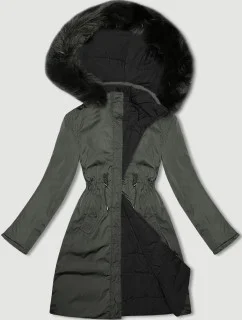 Armádna čierna obojstranná dámska prechodná bunda J Style (16M9159-136)