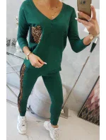 Sada s leopardím potiskem zelená