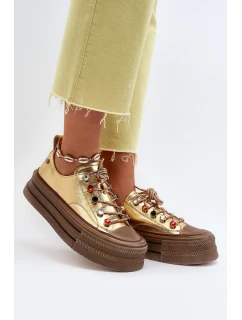 Damskie Trampki Na Platformie GOE NN2N4055 Złote