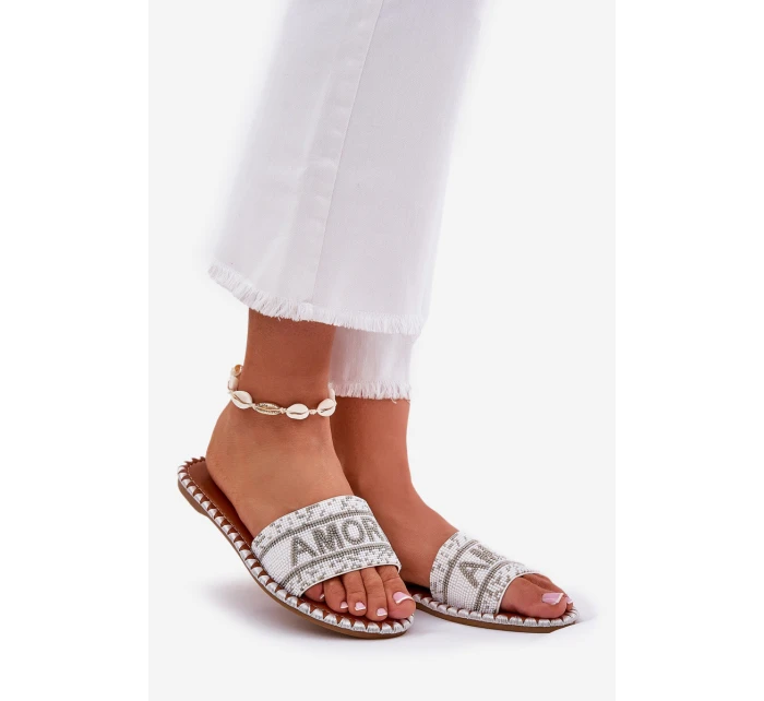 Dámské Pantofle Na Plochém Podpatku Se Bílé model 21687314 - Boto