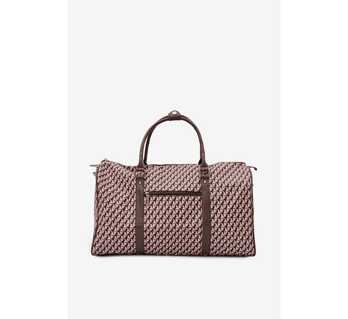 Vzorovaná cestovní taška tmavě béžová Suelle