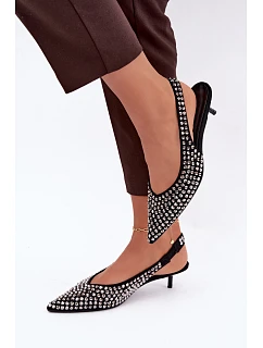 Dámské sandály Heel s přezkami Černé model 22320648 - Boto
