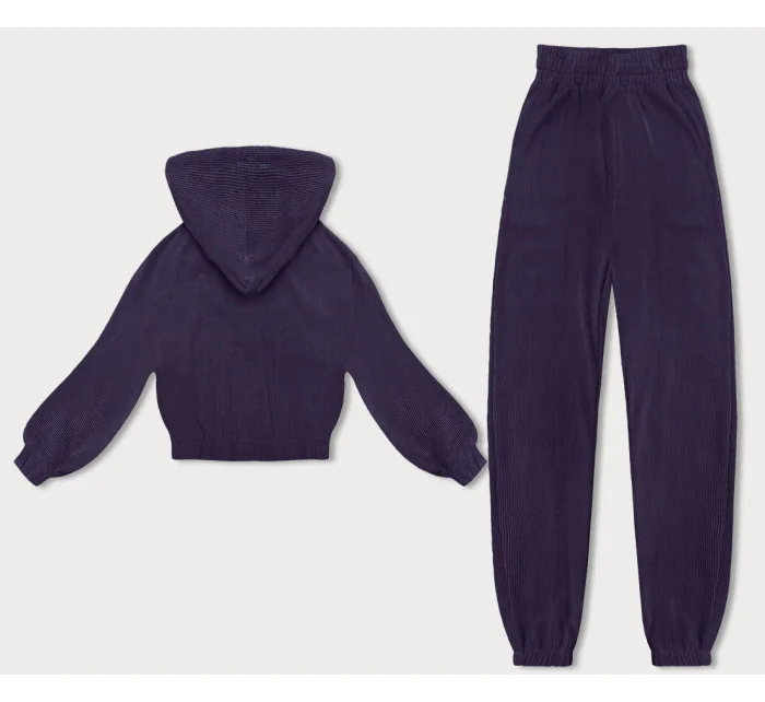 Fialový žebrovaný teplákový komplet model 18882254 - LHD