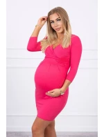 Priliehavé šaty s prestrihom pod prsiami fuchsiová Priliehavé šaty s prestrihom pod prsiami fuchsiová
