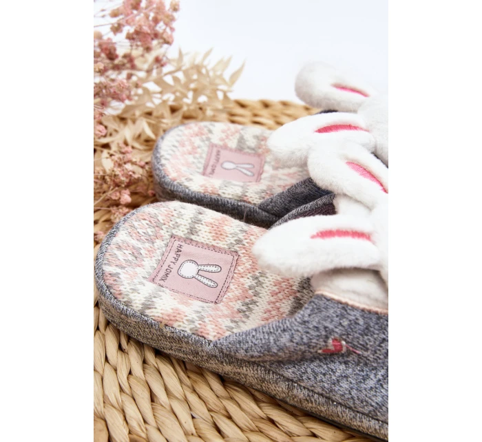 Dziecięce Kapcie Na Grubej Podeszwie Króliczki Szare Dasca Dziecięce Kapcie Na Grubej Podeszwie Króliczki Szare Dasca