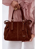 Kožená kabelka z ekologické semiše Camel model 22111514 - Flora&Co