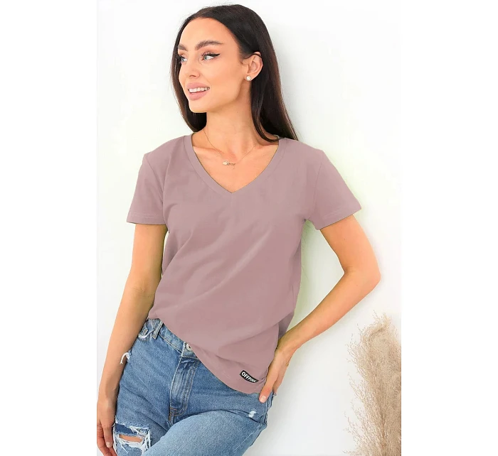 Dámske tričko s krátkym rukávom Serek brown - Off Pink