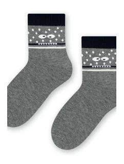 Chlapčenské vzorované ponožky 014 MELANGE GREY 29-31