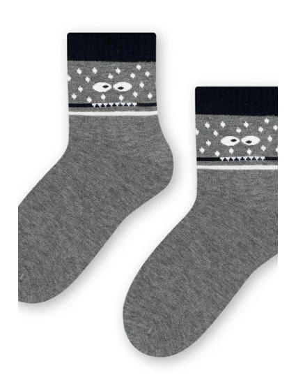 Chlapčenské vzorované ponožky 014 MELANGE GREY 29-31