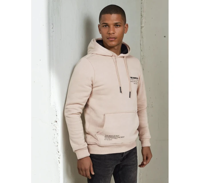 Pánska svetlá béžová mikina FashionStreet BX5682