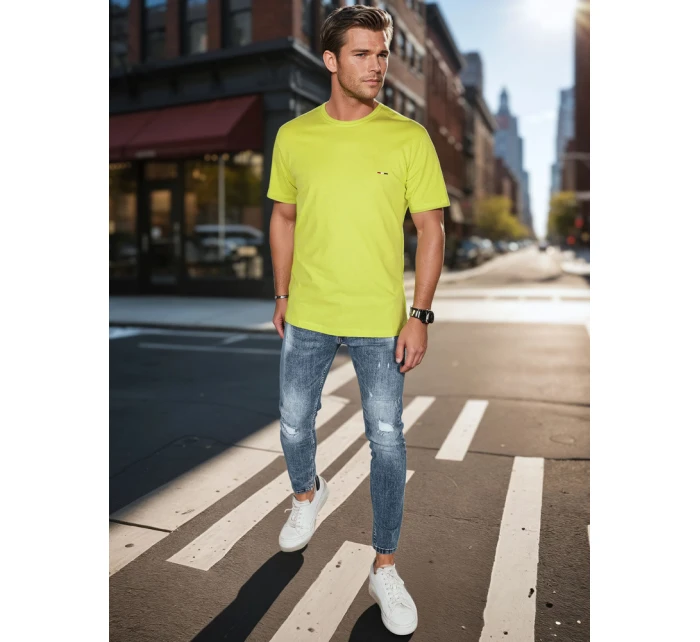 Pánské tričko s výšivkou žluté Dstreet model 21985807 - FashionStreet
