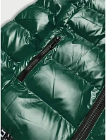 Dámska metalická bunda s kapucňou zelená (xw808x) Dámska metalická bunda s kapucňou zelená (xw808x)