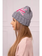 Dámská čepice tmavě šedá model 18752287 - K-Fashion Dámská čepice tmavě šedá model 18752287 - K-Fashion