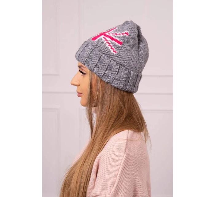 Dámská čepice tmavě šedá model 18752287 - K-Fashion Dámská čepice tmavě šedá model 18752287 - K-Fashion