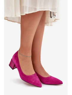 Semišové Hladké Lodičky S   Fuchsie model 21686681 - VINCEZA