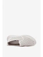 Dámské nazouvací síťované polobotky z umělé kůže bílé Geressa