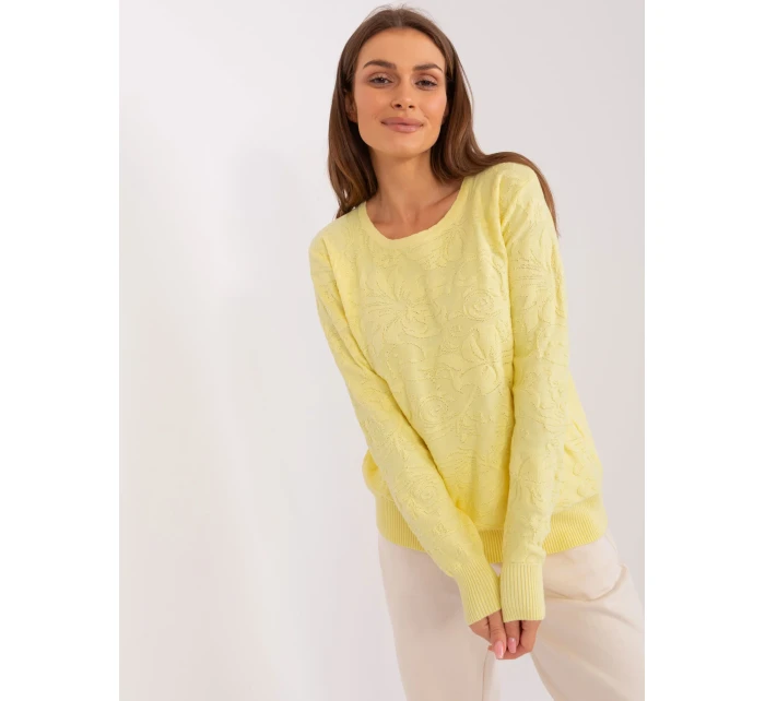 Sweter AT SW model 18884754 jasny żółty - FPrice Sweter AT SW model 18884754 jasny żółty - FPrice