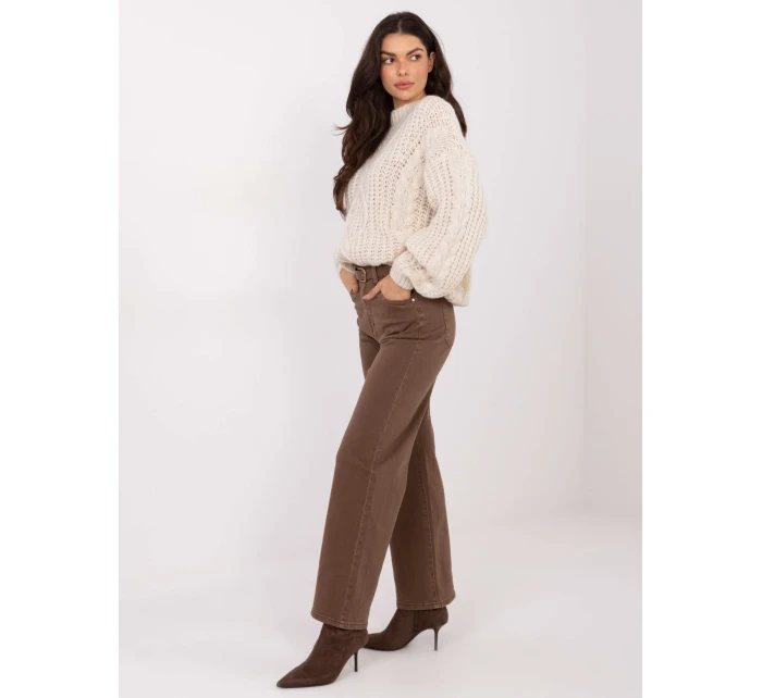 Spodnie jeans SP  brązowy model 21789038 - FPrice