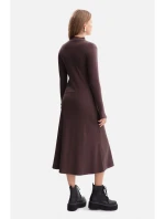 B299 Rebrované midi šaty s asymetrickým pásom - tmavá čokoláda B299 Rebrované midi šaty s asymetrickým pásom - tmavá čokoláda