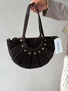 Dámska kabelka z prírodného semišu Marivane - čokoládová