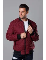 Pánska prešívaná bunda typu "bomber" vo vínovej bordovej farbe (MY01-6)