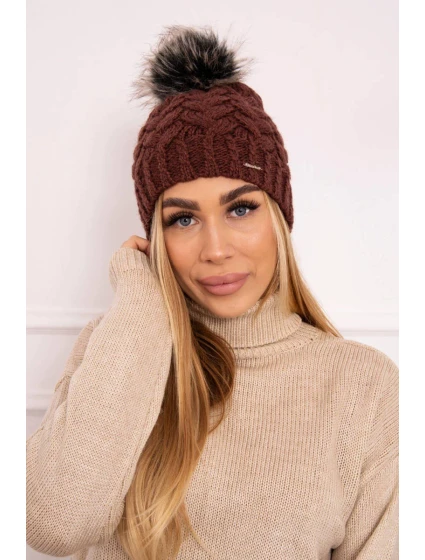Fleecová čepice Daria model 18750109 hnědá - K-Fashion Fleecová čepice Daria model 18750109 hnědá - K-Fashion