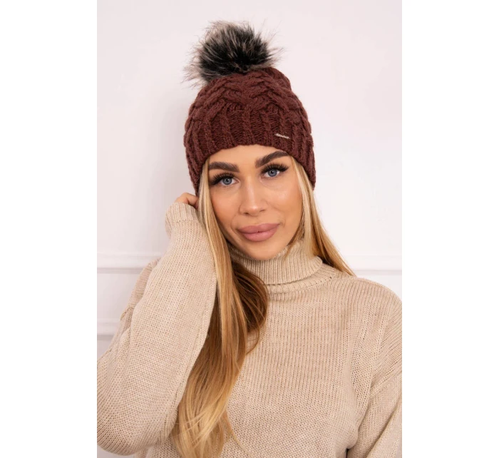 Fleecová čepice Daria model 18750109 hnědá - K-Fashion Fleecová čepice Daria model 18750109 hnědá - K-Fashion