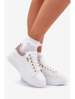 Sneakersy Damskie Na Platformie Eko Skóra Białe Lelandine Sneakersy Damskie Na Platformie Eko Skóra Białe Lelandine