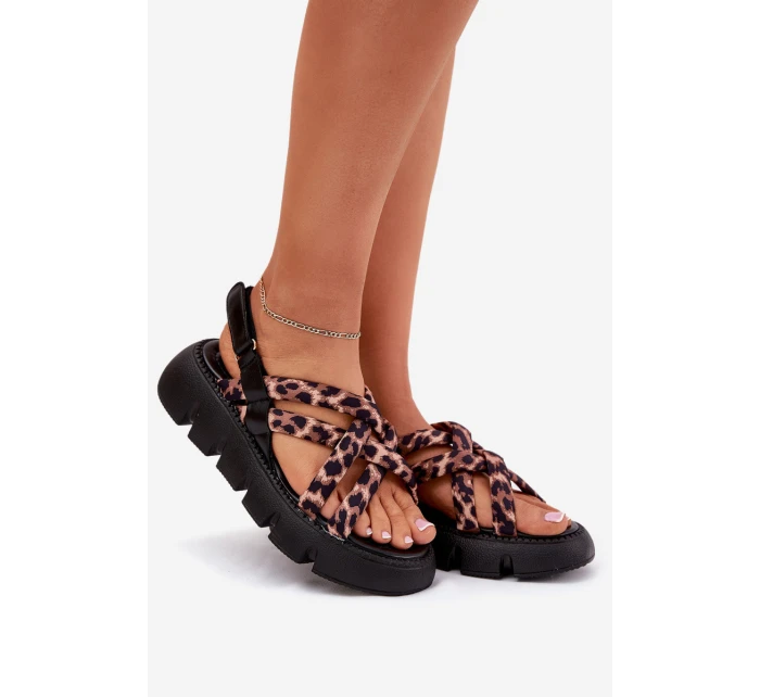 Sandały Damskie Na Platformie Z Paskami Panterka Filamira