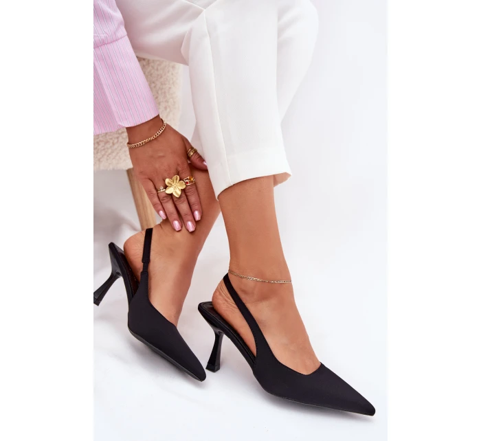 Sandały Damskie Na Szpilce Czarne Lunira