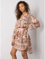 Šaty DHJ SK béžová model 16292320 - FPrice Šaty DHJ SK béžová model 16292320 - FPrice