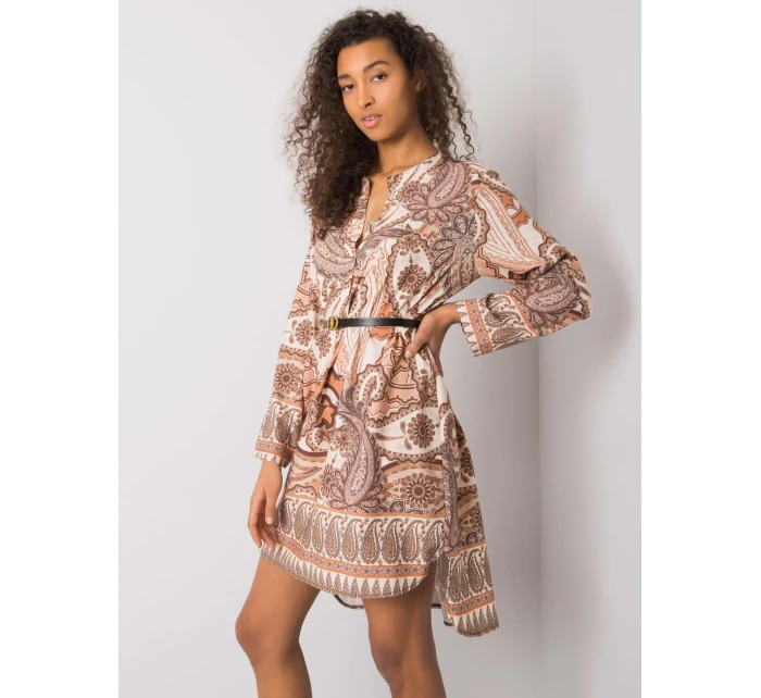 Šaty DHJ SK béžová model 16292320 - FPrice Šaty DHJ SK béžová model 16292320 - FPrice