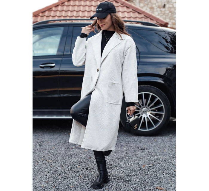 Dámský oversize kabát dlouhý béžový Dstreet model 21981924 - FashionStreet