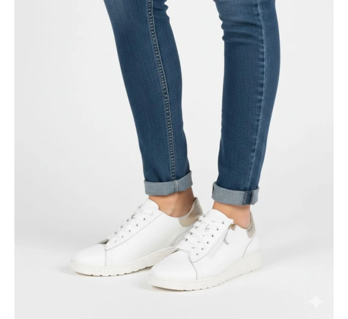 Dámske biele kožené poltopánky eVento 138