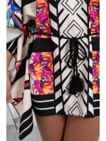 model 18746606 šaty s vázáním v pase ecru - K-Fashion