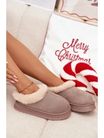 Dámské pantofle s kožešinou Khaki model 21786637 - Boto Dámské pantofle s kožešinou Khaki model 21786637 - Boto