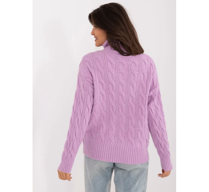 Sweter AT SW model 20459087 jasny fioletowy - FPrice Sweter AT SW model 20459087 jasny fioletowy - FPrice