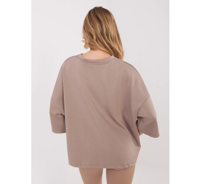 Bluzka MJ BZ model 21782527 ciemny bezowy - FPrice Bluzka MJ BZ model 21782527 ciemny bezowy - FPrice