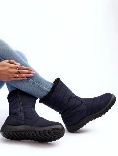 Dámske vysoké zateplené snežnice Navy Blue Luxina