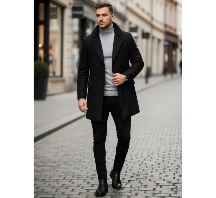 Pánský černý kabát Dstreet model 21963888 - FashionStreet