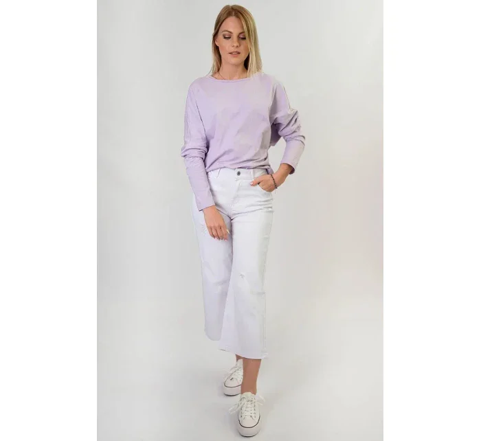 Široké dámské kalhoty v bílé barvě model 8969271 - FASHION