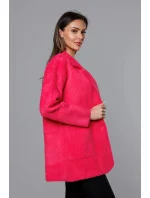 Krátký vlněný přehoz přes oblečení typu alpaka ve fuchsijové barvě model 18059149 - MADE IN ITALY Krátký vlněný přehoz přes oblečení typu alpaka ve fuchsijové barvě model 18059149 - MADE IN ITALY